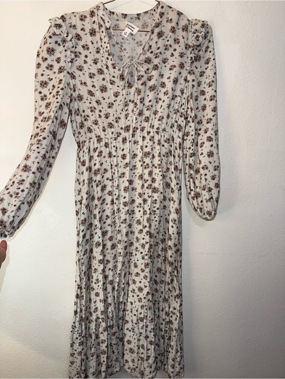 The Drop Jacey Duprie Floral Tie-Neck Maxi Dress
